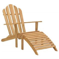 Vidaxl Adirondack stol z naslonjalom za noge iz trdne tikovine