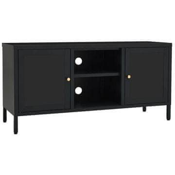 Vidaxl TV omarica črna 105x35x52 cm jeklo in steklo