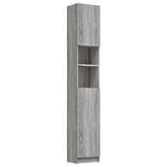 Vidaxl Kopalniška omarica siva sonoma 32x25,5x190 cm konstruiran les
