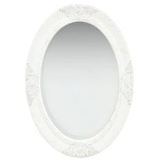 Greatstore Stensko ogledalo v baročnem stilu 50x70 cm belo