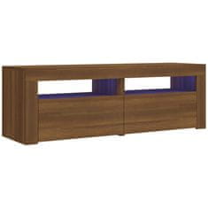 Vidaxl TV omarica z LED lučkami rjavi hrast 120x35x40 cm