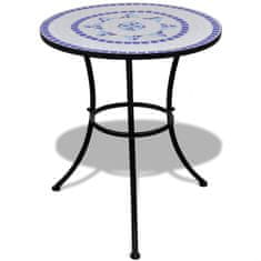 shumee Bistro miza modra in bela 60 cm mozaik