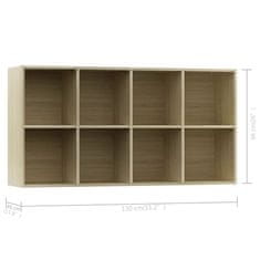 Vidaxl Knjižna omara / komoda sonoma hrast 66x30x130 cm iverna plošča