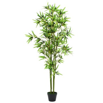 Vidaxl Umetna rastlina bambus v loncu 175 cm zelene barve