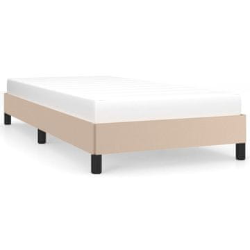 Vidaxl Posteljni okvir kapučino 90x200 cm umetno usnje