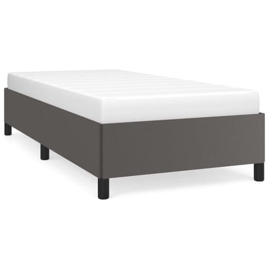 Vidaxl Posteljni okvir siv 90x190 cm umetno usnje