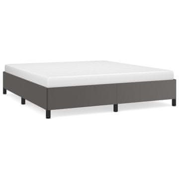 Vidaxl Posteljni okvir siv 160x200 cm umetno usnje