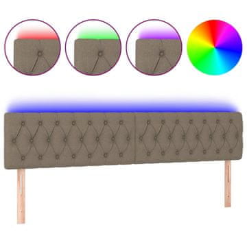 Vidaxl LED posteljno vzglavje taupe 180x7x78/88 cm blago