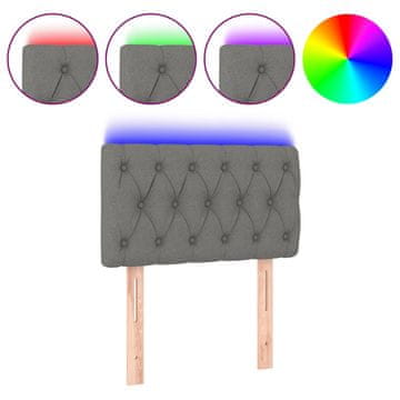 Vidaxl LED posteljno vzglavje svetlo sivo 80x7x78/88 cm blago