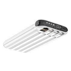 Vipfan Powerbank s kablom 4 v 1 Vipfan F10, 22,5 W, 10000 mAh (bela)