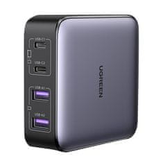 Ugreen CD327 Nexode omrežni polnilnik, 2x USB-C, 2x USB-A, GaN, 65W (siva)