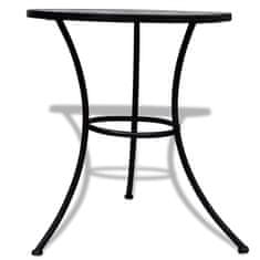 Vidaxl Bistro miza črna in bela 60 cm mozaik