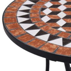 Greatstore Bistro mizica z mozaikom rjava 60 cm keramika