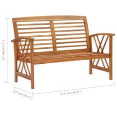 Vidaxl Vrtna klop 119 cm trden akacijev les