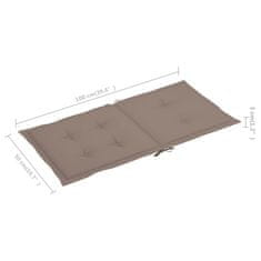 Vidaxl Blazine za vrtne stole 6 kosov taupe 100x50x3 cm oxford tkanina