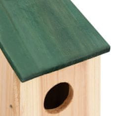 Greatstore Ptičje hišice 10 kosov trden les jelke 12x12x22 cm