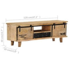 Vidaxl TV omarica 120x30x40 cm trden mangov les