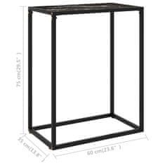 Vidaxl Konzolna mizica črna 60x35x75 cm kaljeno steklo