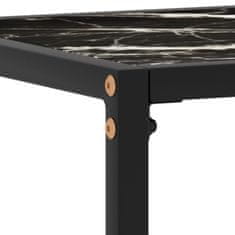 Greatstore Konzolna mizica črna 60x35x75 cm kaljeno steklo