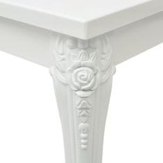 Vidaxl Jedilna miza 116x66x76 cm visok sijaj bele barve