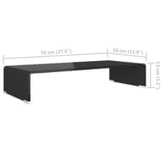 Vidaxl Stojalo za TV/Računalniški Zaslon Črno Steklo 70x30x13 cm