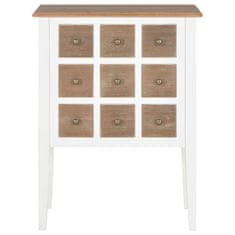 Vidaxl Komoda iz trdnega lesa 54x30x80 cm bela