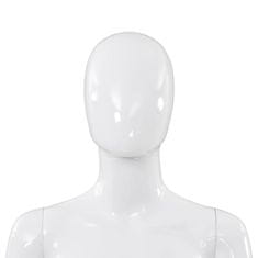 Vidaxl Celotna ženska izložbena lutka s stekleno osnovo bela 175 cm