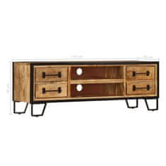 Vidaxl TV omarica s predali 120x30x40 cm trden mangov les