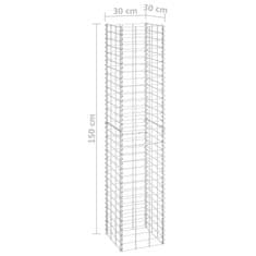 Vidaxl Visoka greda gabion 16 kosov 30x30x50/100/150/200 cm železo