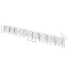 Vidaxl Gabion stena iz pocinkanega jekla 630x30x50 cm