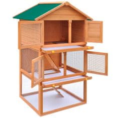 shumee Zunanji zajčnik / hišica za male živali s 3 nadstropji iz lesa