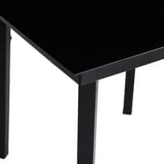 Greatstore Vrtna jedilna miza črna 140x70x74 cm jeklo in steklo