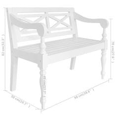 Vidaxl Batavia klop 98 cm trden mahagonij bela