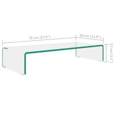 Vidaxl Stojalo za TV/Računalniški Zaslon Prosojno Steklo 70x30x13 cm