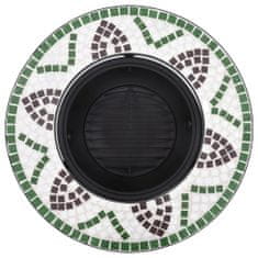 shumee Ognjišče z mozaikom zeleno 68 cm keramika