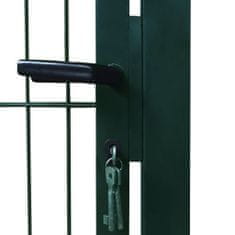 Greatstore 2D Vrata za Ograjo (Enojna) Zelene Barve 106 x 210 cm