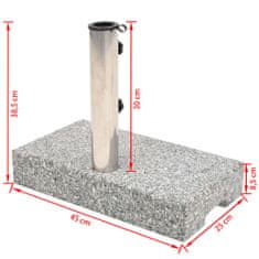 Vidaxl Podstavek za senčnik granit pravokoten 25 kg