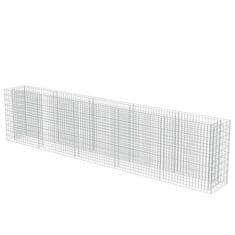 Vidaxl Visoka greda gabion pocinkano jeklo 450x50x100 cm