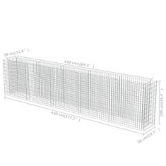 Greatstore Visoka greda gabion pocinkano jeklo 450x50x100 cm