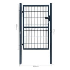 Vidaxl 2D ograjna vrata (enojna) antracitno siva 106x170 cm