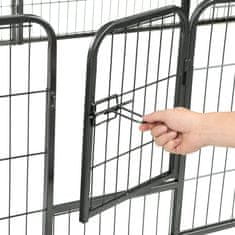 Vidaxl Ograda za pse 12 panelov jeklo 80x60 cm črne barve