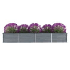 Vidaxl Visoka greda iz pocinkanega jekla 320x80x45 cm sive barve
