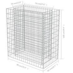 Vidaxl Visoka greda gabion pocinkano jeklo 90x50x100 cm
