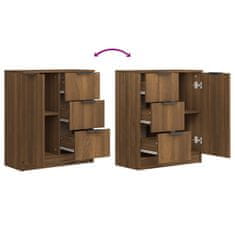 Vidaxl Komoda 2 kosa rjav hrast 60x30x70 cm konstruiran les
