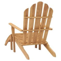 Vidaxl Adirondack stol z naslonjalom za noge iz trdne tikovine