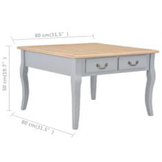 Vidaxl Klubska mizica iz lesa 80x80x50 cm siva