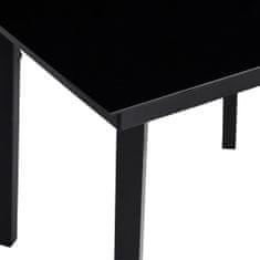 Vidaxl Vrtna miza, črna, 200x100x74 cm, jeklo in steklo