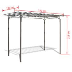 Vidaxl Jekleni dekorativni vrtni paviljon za rast vzpenjajočih rastlin