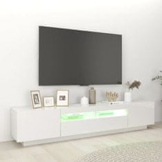 Vidaxl TV omarica z LED lučkami visok sijaj bela 200x35x40 cm