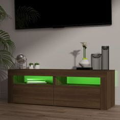 Vidaxl TV omarica z LED lučkami rjavi hrast 120x35x40 cm